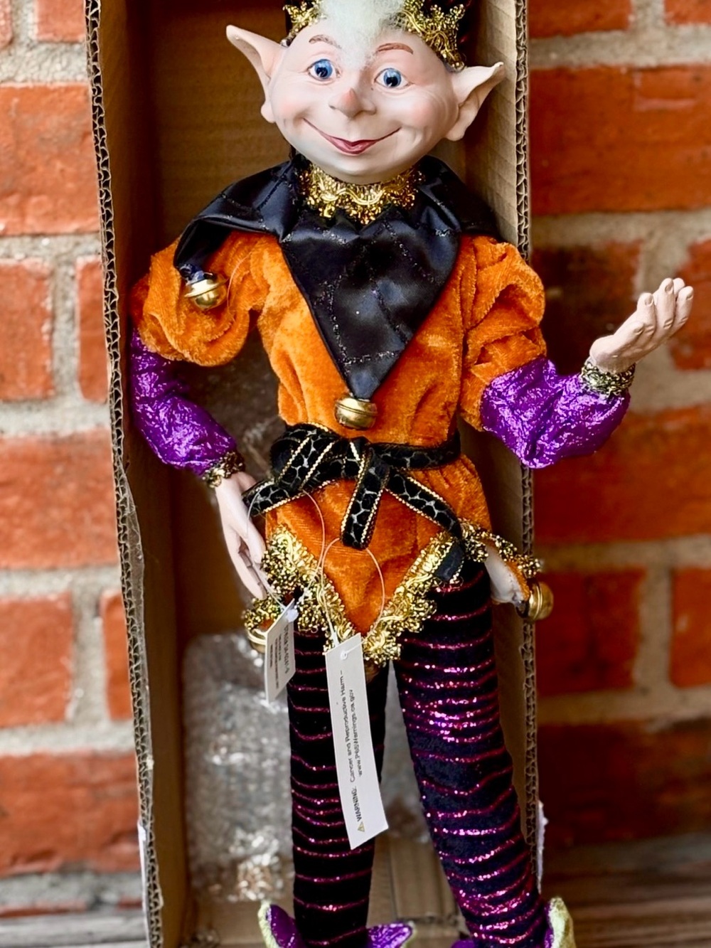 Robert Stanley or Raz Halloween Posable Elf 19" Tall - Picture 2 of 6
